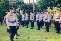 Kapolres Lebong didampingi Kasatlantas dan dari TNI melakukan cek kesiapan anggota