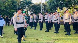 Kapolres Lebong didampingi Kasatlantas dan dari TNI melakukan cek kesiapan anggota