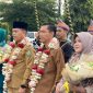 Bupati dan wakil bupati Lebong saat disambut 
