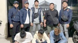 Ketiga pelaku saat diamankan di Polres Rejang Lebong
