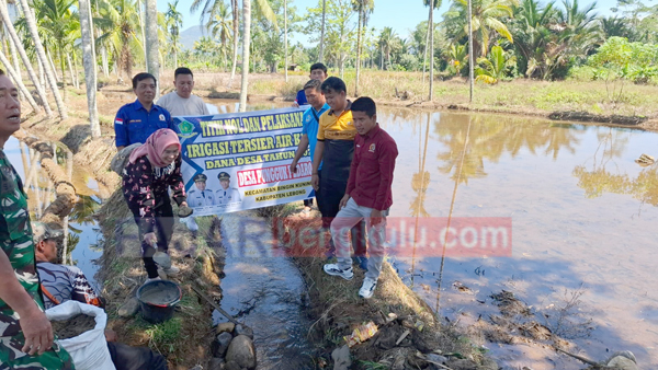 Pemdes Pungguk Pedaro bangun Irigasi Tersier