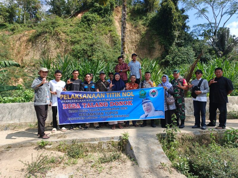 Pemdes Talang Donok Mulai Laksanakan  Titik Nol Pelapis Tebing
