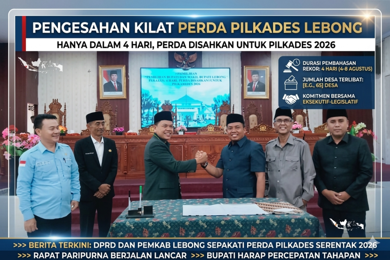 Raperda Pilkades Lebong Rampung, Tahapan Siap Digelar Serentak